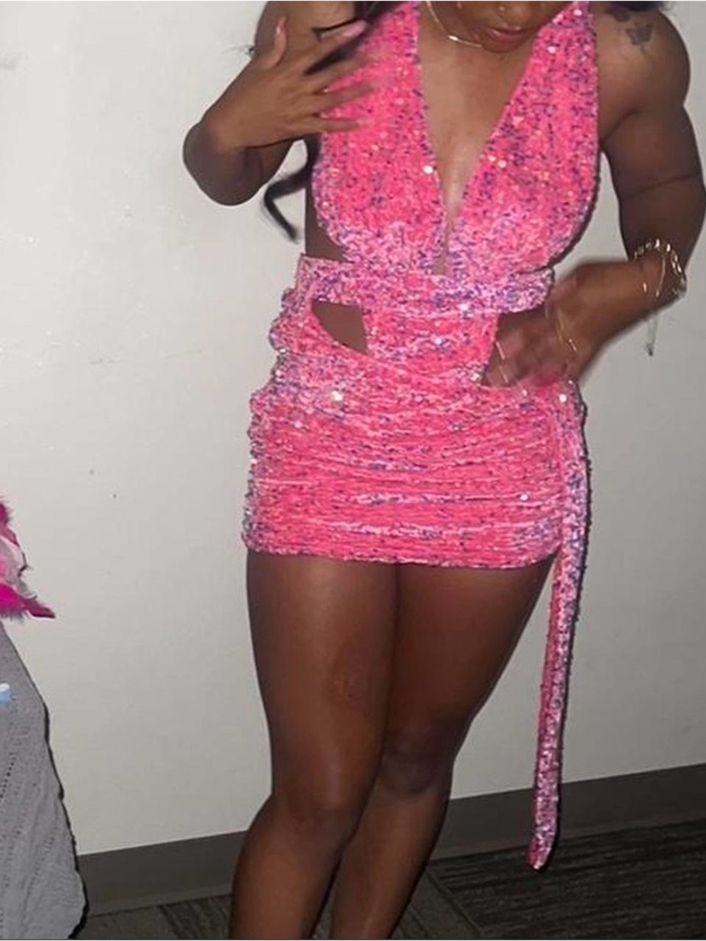 Pink Sparkly Fashion Nova Dress